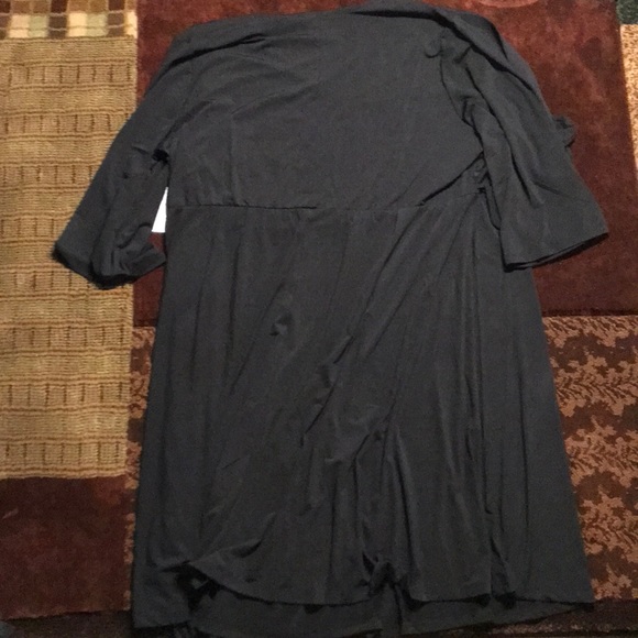 Eloquii Black Midi Tie Front Dress - Plus Size - Picture 4 of 4